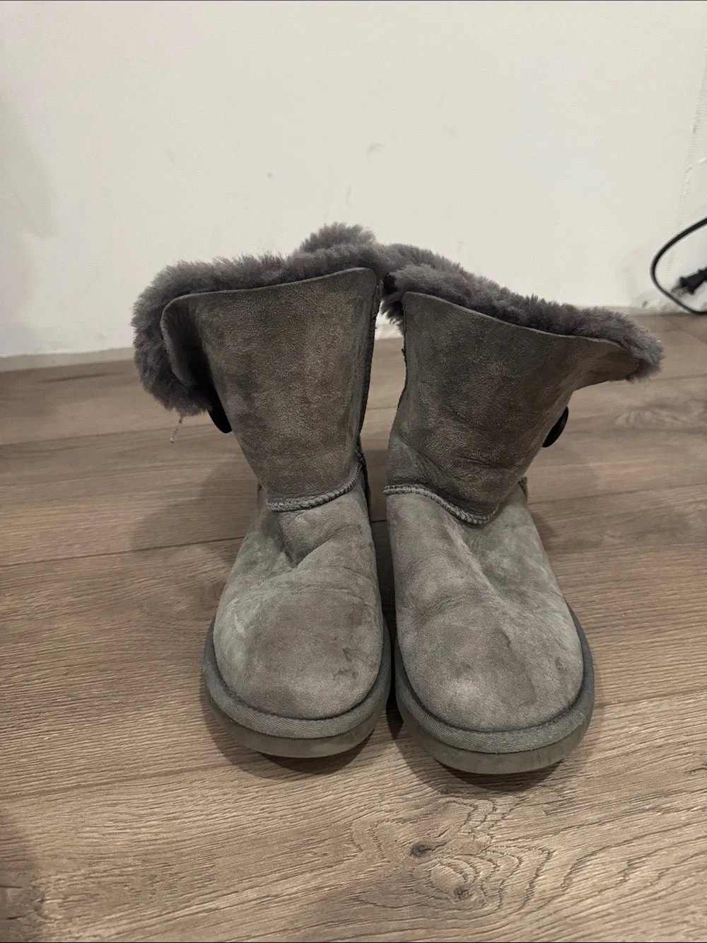 UGG Charcoal Suede Shearling Boots